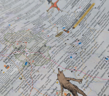 A close-up of the Folklore map, showing local superstitions.